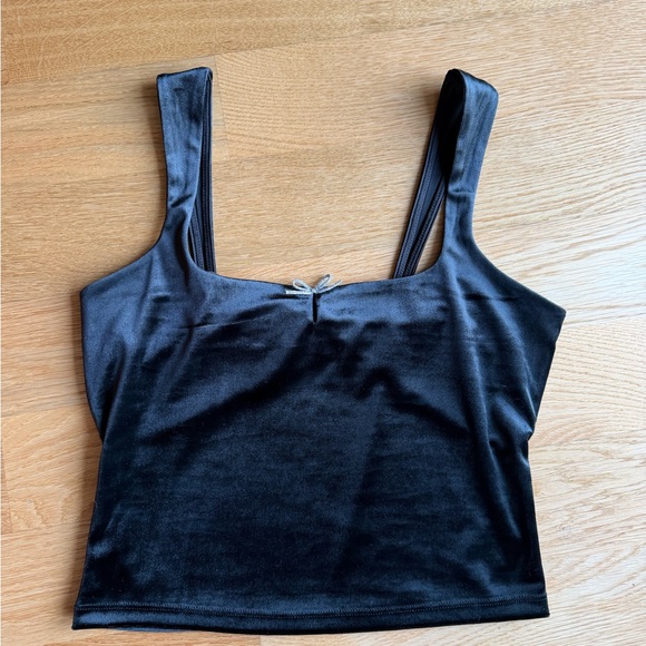 wild fable Tops - Wild Fable Black Velvet Bow Tank Top